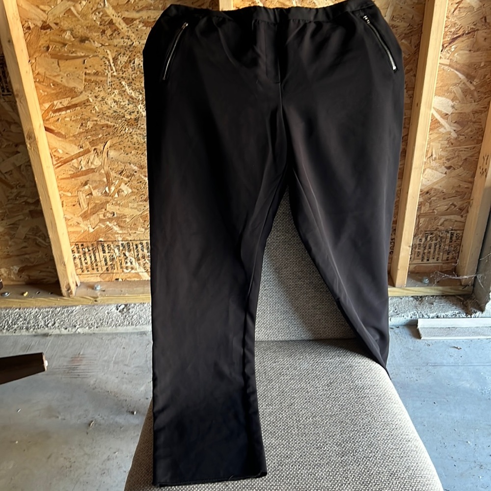 Black slacks silver zippers